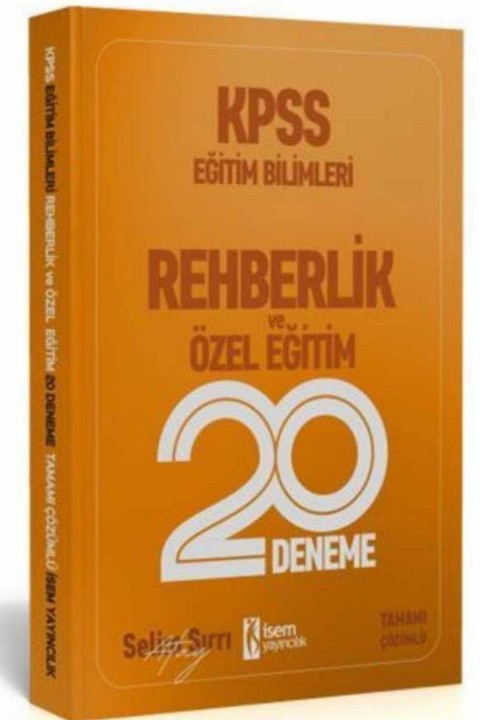İSEM Yayıncılık 2020 KPSS Eğitim Bilimleri Rehberlik ve Özel Eğitim 20 Deneme