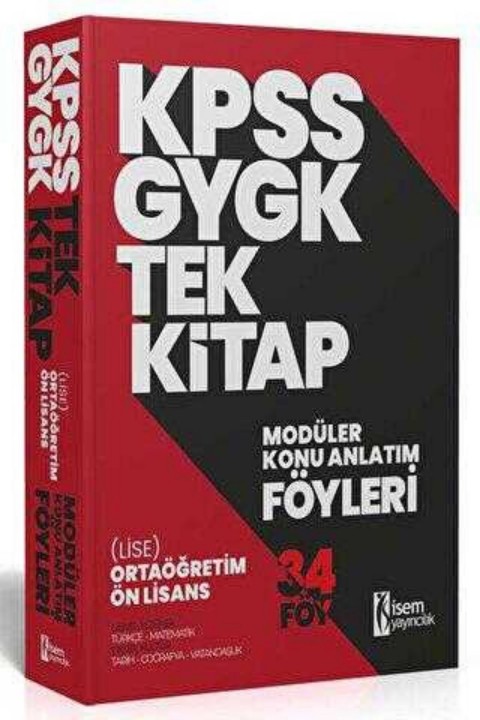İSEM Yayıncılık 2024 KPSS GYGK Ortaöğretim Ön Lisans Tek Kitap Modüler Konu Anlatım Föyleri