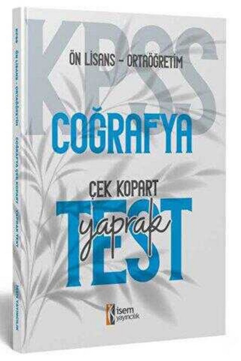 İSEM Yayıncılık 2024 KPSS Ortaöğretim Ön Lisans Coğrafya Çek Kopart Yaprak Test