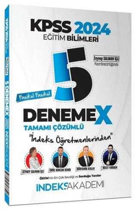 İndeks Akademi Yayıncılık 2024 KPSS Eğitim Bilimleri 5 DenemeX Fasikül Çözümlü