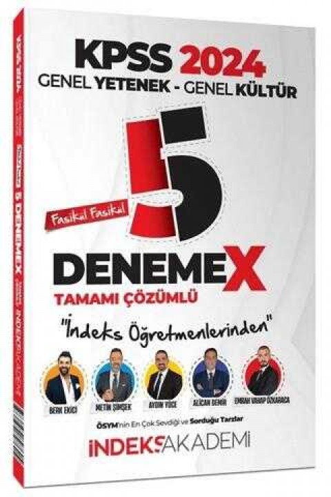 İndeks Akademi Yayıncılık 2024 KPSS Genel Yetenek Genel Kültür 5 DenemeX Fasikül Çözümlü