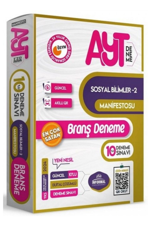 İnformal YKS AYT Sosyal Bilimler-2 Manifestosu 10 Deneme Dijital Çözümlü İnformal Yayınları