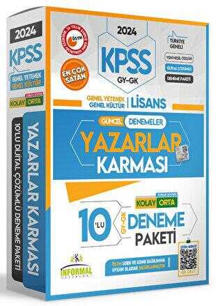 İnformal Yayınları 2024 KPSS Lisans Yazarlar Karması GY-GK Türkiye Geneli Kurumsal 10lu Dijital Çözümlü Paket Deneme