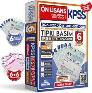 İnformal Yayınları 2024 KPSS Ön Lisans ÖSYM Çıkmış Soru Tıpkı Basım 6lı Deneme Paketi Deneme Kitapçıkları