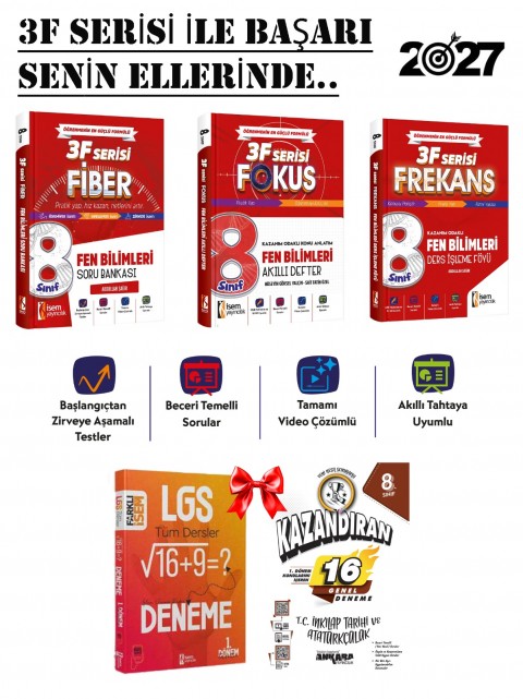 İsem Yayıncılık 3F: 8.Sınıf Fen Bilimleri Seti