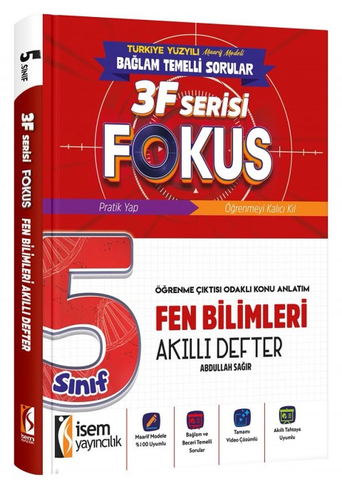 İSEM YAY. 5.SINIF FOKUS FEN BİLİMLERİ AKILLI DEFTER