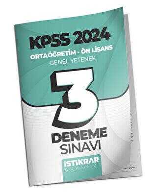İstikrar Akademi KPSS 2024 Ortaöğretim-Ön Lisans Genel Yetenek Matematik - Türkçe 3 Deneme Sınavı