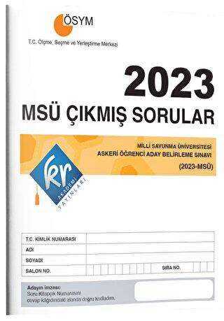 KR Akademi Yayınları 2023 MSÜ Çıkmış Sorular Tıpkı Basım Kitapçığı