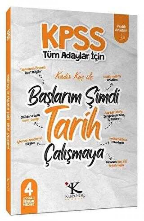 Kadir Koç Akademi KPSS Başlarım Şimdi Tarih Çalışmaya Ders Notları
