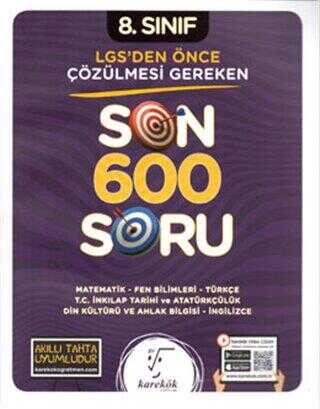 Karekök Yayıncılık 8. Sınıf LGS`den Önce Çözülmesi Gereken Son 600 Soru
