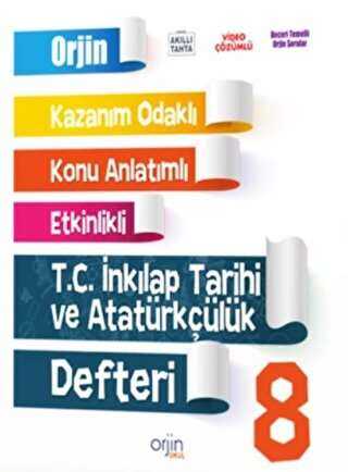Kurmay Yayınları Orjin 8. Sınıf T.C İnkılap Tarihi ve Atatürkçülük Defteri