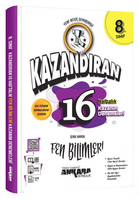 Ankara Yayıncılık LGS Kazandıran 16 Haftalık Fen Bilimleri Kazanım Denemeleri