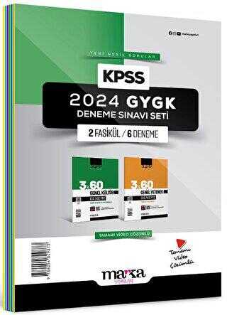 Marka Yayınları 2024 KPSS Genel Yetenek Genel Kültür Deneme Sınavı Seti 2 Fasikül 6 Deneme
