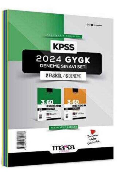 Marka Yayınları 2024 KPSS Genel Yetenek Genel Kültür Deneme Sınavı Seti 2 Fasikül 6 Deneme