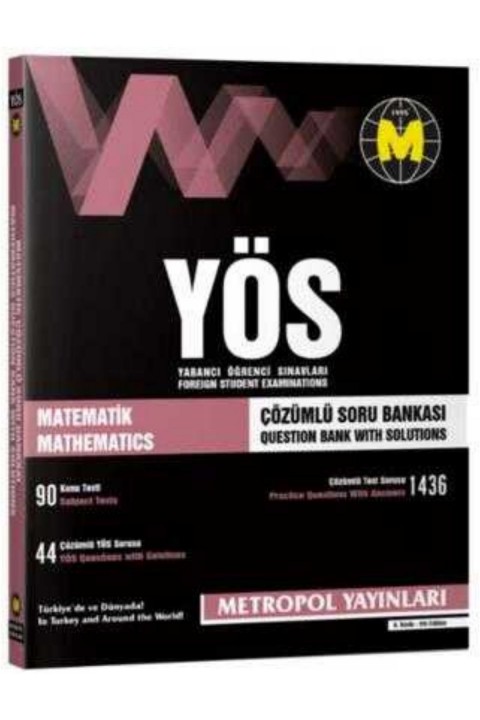 Metropol Yayınları 2019 YÖS Matematik Tüm Konular Çözümlü Soru Bankası