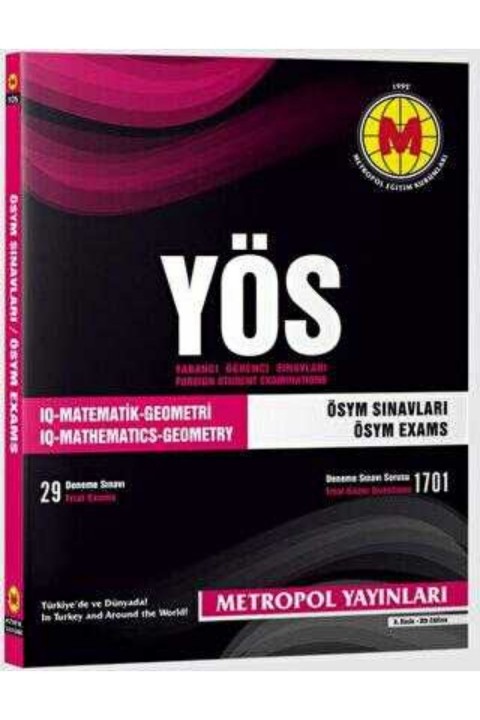 Metropol Yayınları YÖS Matematik Geometri IQ ÖSYM Sınavları