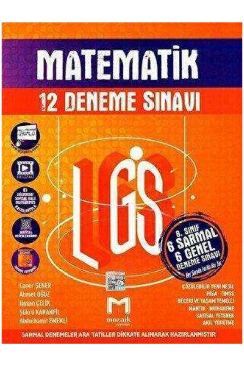 Mozaik Yayınları 8. sınıf LGS Matematik 12`li Deneme Sınavı