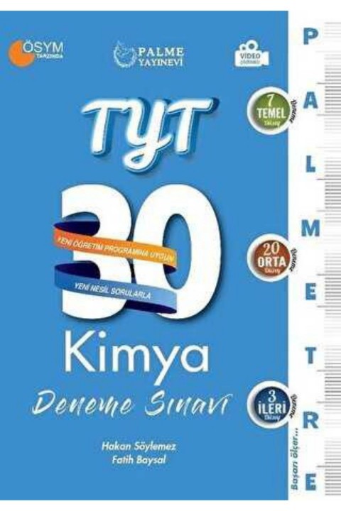 Palme Yayıncılık - Bayilik 2021 TYT Kimya 30 Deneme Sınavı