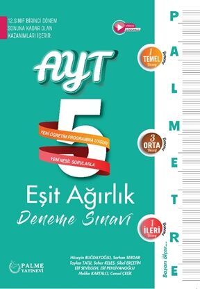 Palme Yayınları AYT Eşit Ağırlık 5 Deneme Özel Baskı