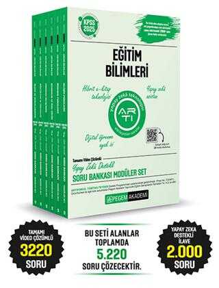 Pegem Akademi Yayıncılık 2025 KPSS Eğitim Bilimleri Tamamı Video Çözümlü Soru Bankası Modüler Seti - 6 Kitap