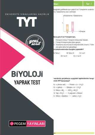 Pegem Akademi Yayıncılık TYT Biyoloji Yaprak Test