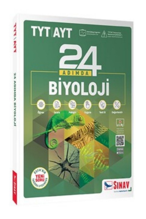 Sınav Yayınları TYT AYT Biyoloji 24 Adımda Konu Anlatımlı Soru Bankası