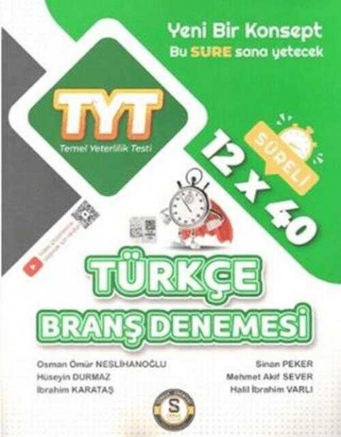 Süre Yayınları TYT Türkçe 12x40 Branş Denemesi
