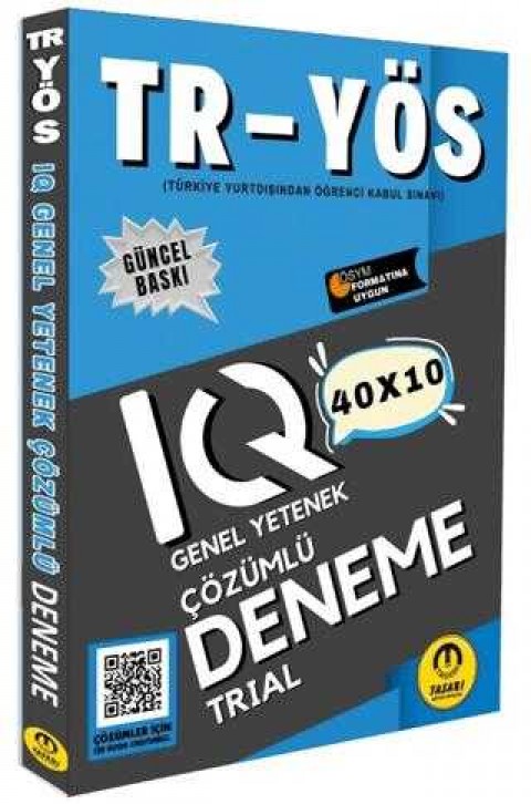 Tasarı Eğitim Yayınları 2025 TR YÖS IQ 40X10 Çözümlü Deneme
