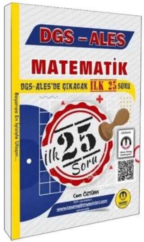 Tasarı Eğitim Yayınları DGS ALES Matematik İlk 25 Çıkacak Soru Çözümlü