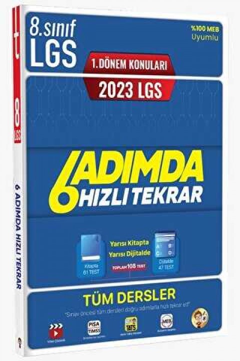 Tonguç Akademi 2023 LGS 1. Dönem 6 Adımda Tüm Dersler Hızlı Tekrar