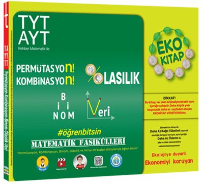 Tonguç Akademi TYT AYT Matematik Fasikülleri Eko Permütasyon Kombinasyon Binom Veri Olasılık