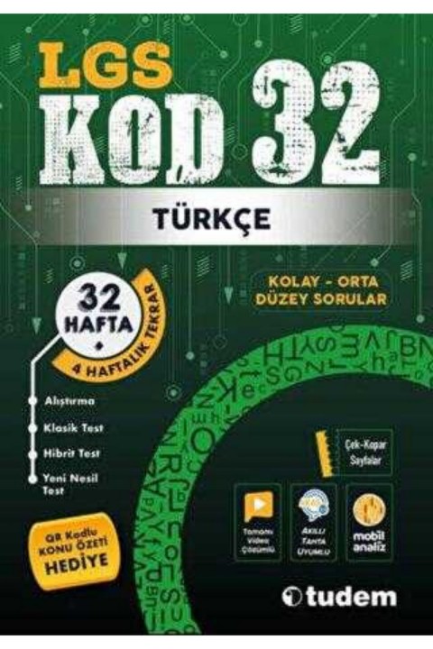 Tudem Yayınları - Bayilik Lgs Kod 32 Türkçe Tudem Yayınları