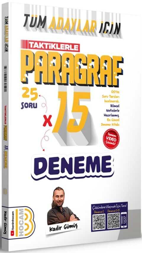 Tüm Adaylar İçin Taktiklerle Paragraf Tamamı Video Çözümlü 15 Deneme