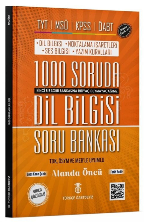 Türkçe ÖABTDEYİZ KPSS ÖABT TYT MSÜ Dil Bilgisi 1000 Soruda Soru Bankası