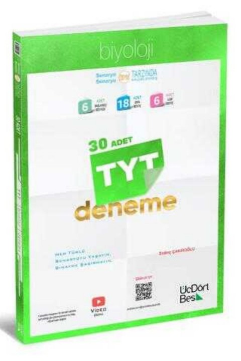 Üç Dört Beş Yayıncılık TYT Biyoloji 30 Deneme