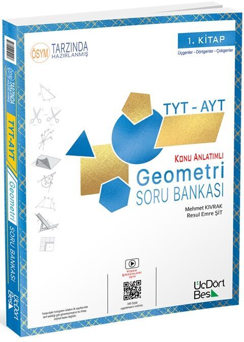 Üç Dört Beş Yayınları TYT AYT Geometri Soru Bankası