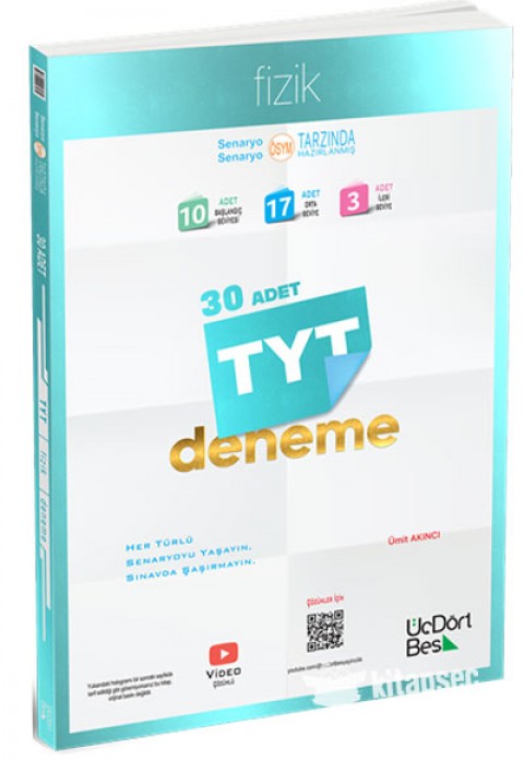 Üç Dört Beş Yayınları TYT Fizik 30 Deneme
