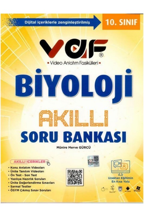 Vaf Yayınları 10. Sınıf Biyoloji Akıllı Soru Bankası