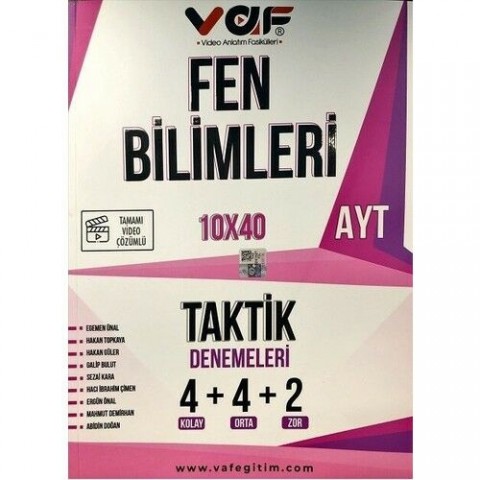 Vaf Yayınları AYT Fen Bilimleri Taktik Bende 10 x 40 denemeleri