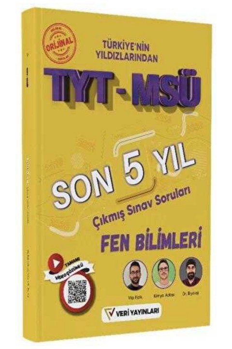 Veri Yayınları TYT MSÜ Fen Bilimleri Son 5 Yıl Çıkmış Sınav Soruları