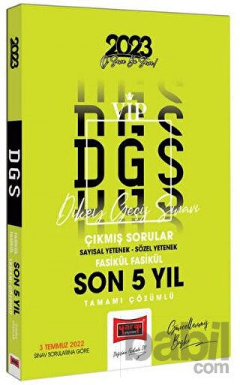 Yargı 2023 DGS VIP Son 5 Yıl Fasikül Fasikül Çıkmış Sorular Yargı Yayınları