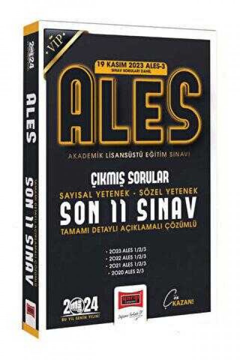Yargı Yayınevi 2024 ALES Son 11 Sınav Çıkmış Sorular 19 Kasım 2023 Sınavı Dahil