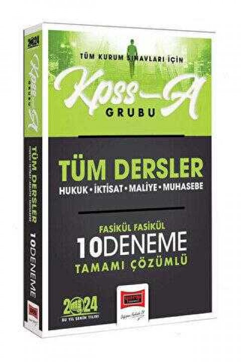 Yargı Yayınevi 2024 KPSS A-Grubu Tüm Dersler Tamamı Çözümlü Fasikül Fasikül 10 Deneme