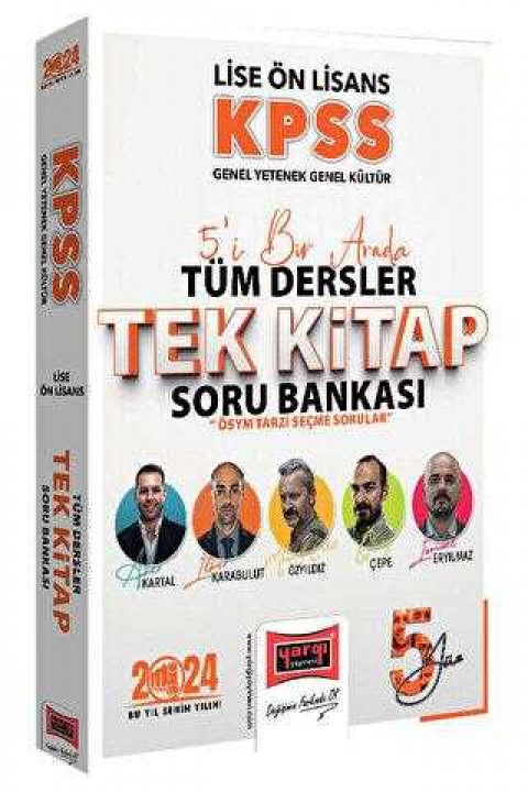 Yargı Yayınevi 2024 KPSS Lise Ön Lisans GK-GY 5Yüz Ekibi Tüm Dersler Tek Kitap Soru Bankası