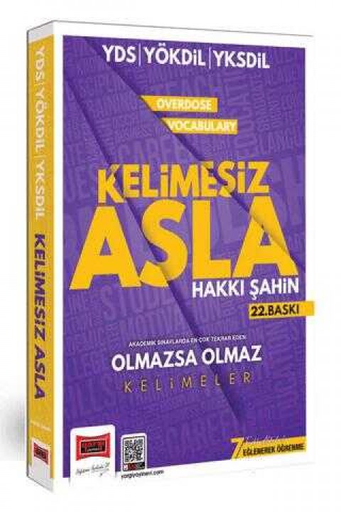 Yargı Yayınevi 2024 YDS YÖKDİL YKSDİL Overdose Vocabulary Kelimesiz Asla