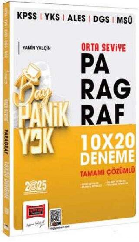 Yargı Yayınevi 2025 KPSS YKS ALES DGS MSÜ Tamamı Çözümlü Panik Yok Orta Seviye Paragraf 10x20 Deneme