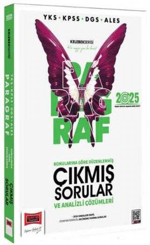 Yargı Yayınevi 2025 YKS KPSS DGS ALES Kelebek Serisi Tamamı Çözümlü Paragraf Konularına Göre Düzenlenmiş Çıkmış Sorular