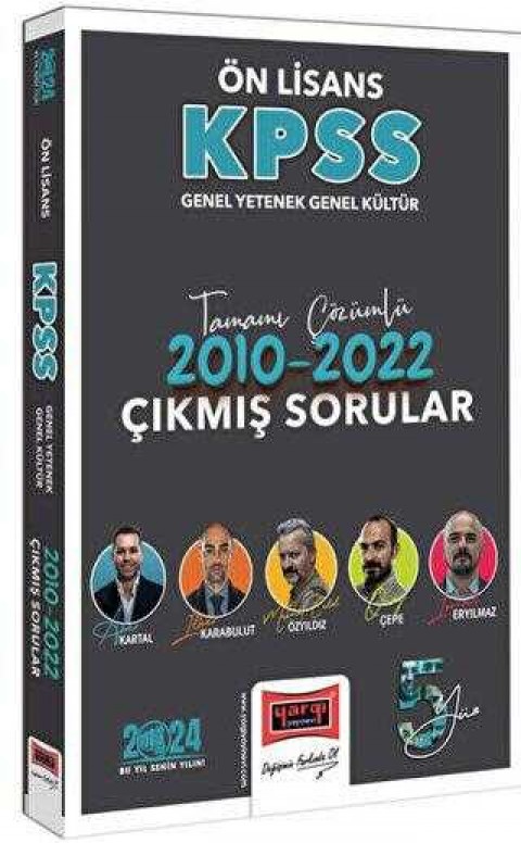 Yargı Yayınevi Yargı Yayınları 2024 KPSS GY-GK Ön Lisans Tamamı Çözümlü 2010-2022 Çıkmış Sorular