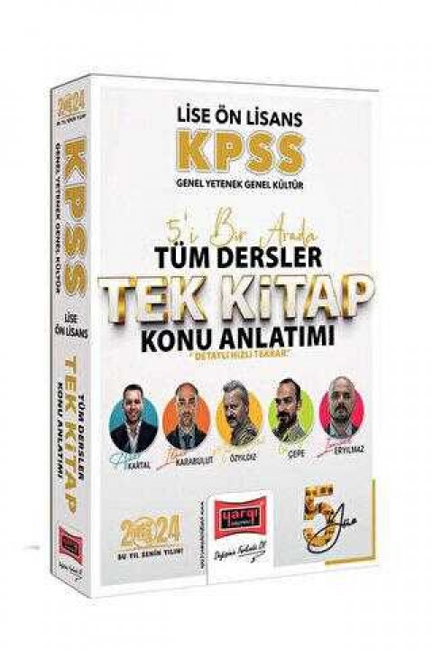 Yargı Yayınları 2024 KPSS Lise Ön Lisans GK-GY 5Yüz Ekibi 5`i Bir Arada Tüm Dersler Tek Kitap Konu Anlatımı