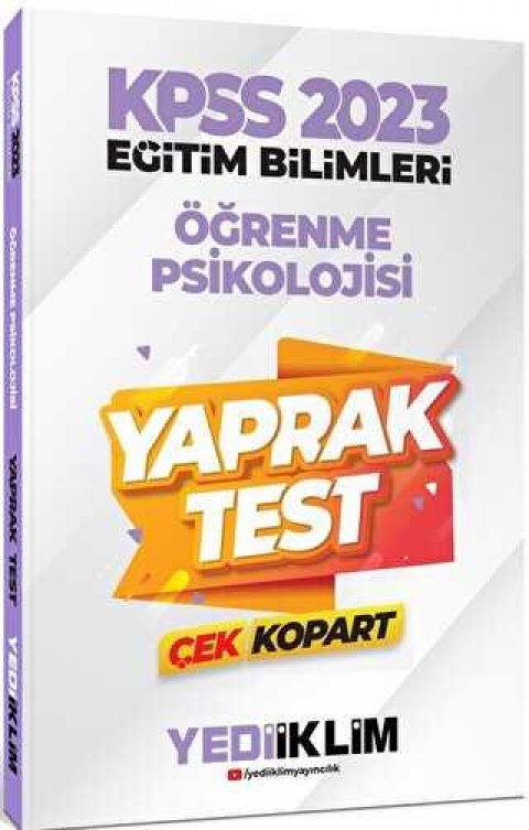 Yediiklim Yayınları 2023 KPSS Eğitim Bilimleri Öğrenme Psikolojisi Çek Kopart Yaprak Test